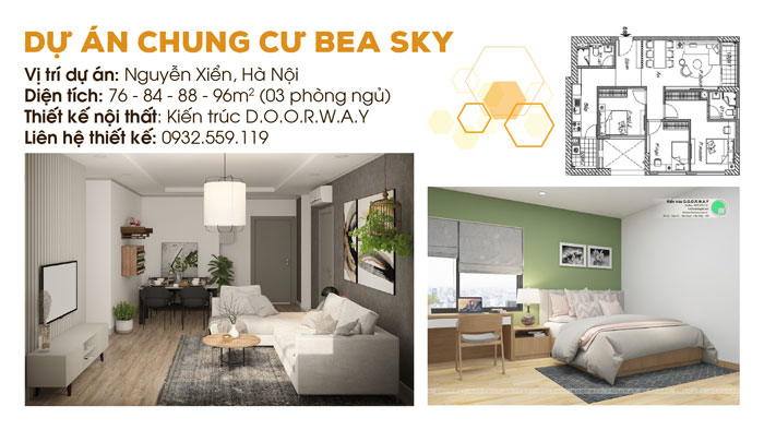 1-thiết kế nội thất, thi công nội thất by kiến trúc Doorway, thiết kế nội thất chung cư Bea Sky