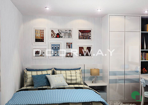 Thiết kế nội thất chung cư Tây Hà 119m2 nhà cô Thu chú Tường by kiến trúc Doorway phòng ngủ 01 góc 02