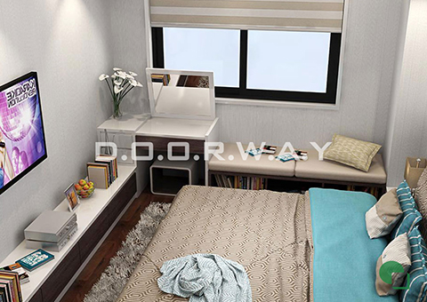 Thiết kế nội thất chung cư Tây Hà 119m2 nhà cô Thu chú Tường by kiến trúc Doorway phòng ngủ 02 góc 01
