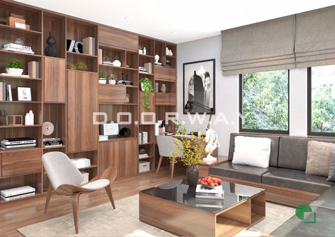 Thiết kế nội thất phòng khách 30m2 nhà anh Tuấn ở KĐT Việt Hưng by doorway thiết kế góc 02