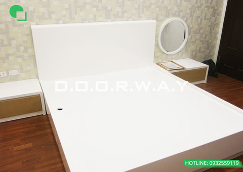 Thi công nội thất phòng ngủ chung cư Mễ Trì Hạ nhà anh Kiên by kiến trúc Doorway giường ngủ góc 03