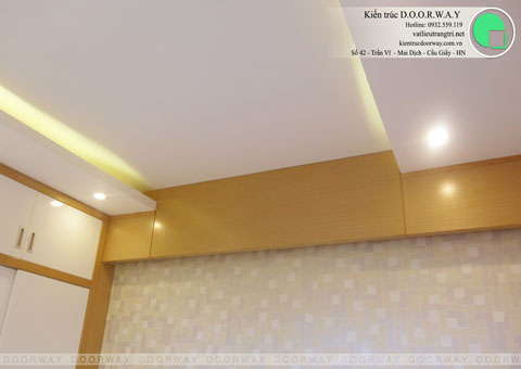 Thi công nội thất phòng ngủ chung cư Mễ Trì Hạ nhà anh Kiên by kiến trúc Doorway vách trần góc 03