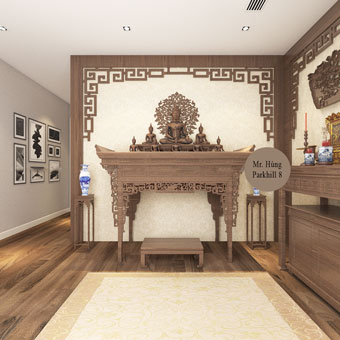 Thiết kế nội thất chung cư 170m2 nhà anh Hùng tại Park Hill 8, by kiến trúc Doorway phòng thờ