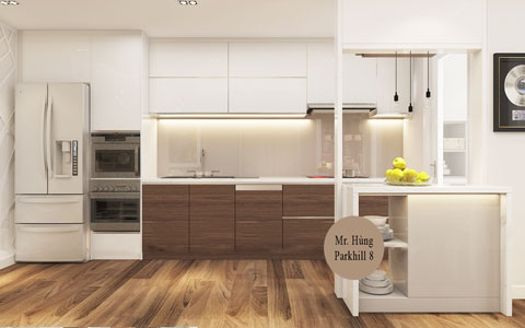 Thiết kế nội thất chung cư 170m2 nhà anh Hùng tại Park Hill 8, by kiến trúc Doorway thi công phòng bếp