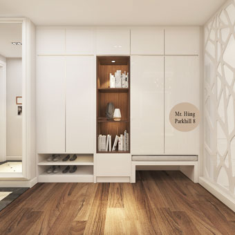 Thiết kế nội thất chung cư 170m2 nhà anh Hùng tại Park Hill 8, by kiến trúc Doorway thi công tủ giày
