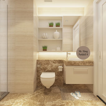 Thiết kế nội thất chung cư 170m2 nhà anh Hùng tại Park Hill 8, by kiến trúc Doorway WC master