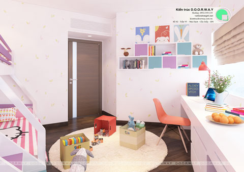 Thiết kế phòng ngủ đôi cho 2 bé 15m2 nhà anh Đông by kiến trúc Doorway góc 03