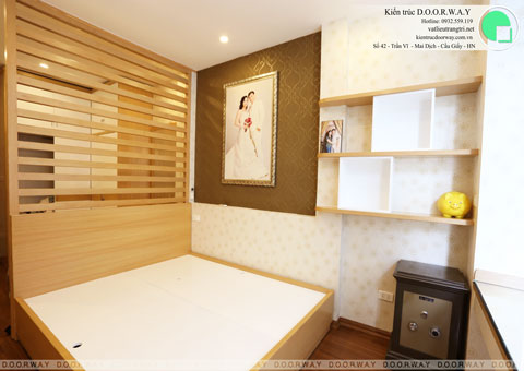 Thi công nội thất phòng ngủ cho vợ chồng mới cưới 20m2 nhà anh Minh ở Trần Phú by kiến trúc Doorway góc 01