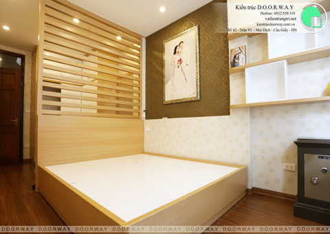 Thi công nội thất phòng ngủ cho vợ chồng mới cưới 20m2 nhà anh Minh ở Trần Phú by kiến trúc Doorway góc 02