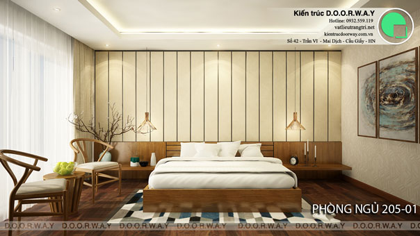 7 mẫu thiết kế phòng ngủ cho thuê đẹp nhất hiện nay, nhà anh Dương FLC by kiến trúc Doorway, phòng 04