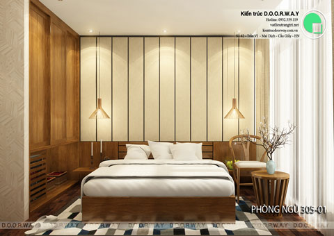 7 mẫu thiết kế phòng ngủ cho thuê đẹp nhất hiện nay, nhà anh Dương FLC by kiến trúc Doorway, phòng 07