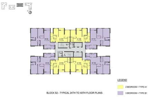 Thiết kế nội thất căn hộ 3 phòng ngủ tòa S2 chung cư Seasons Avenue by kiến trúc Doorway, mặt bằng tầng điển hình