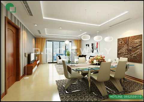 Thiết kế nội thất căn hộ 2 phòng ngủ tầng 24-40 tòa S3 chung cư Seasons Avenue by kiến trúc Doorway, thiết kế phòng khách