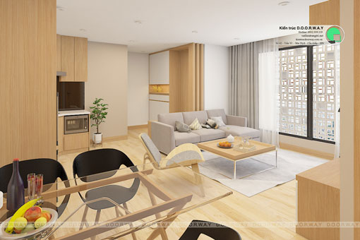 Thiết kế nội thất căn hộ 3 phòng ngủ CH-1A chung cư Manhattan Tower by kiến trúc Doorway, thiết ké phòng khách