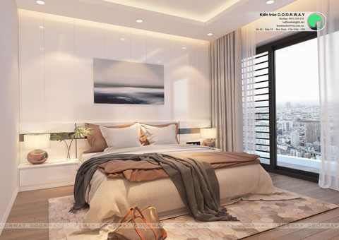 Thiết kế nội thất căn hộ 3 phòng ngủ B110 tòa S1 chung cư Seasons Avenue by kiến trúc Doorway, phòng ngủ 01