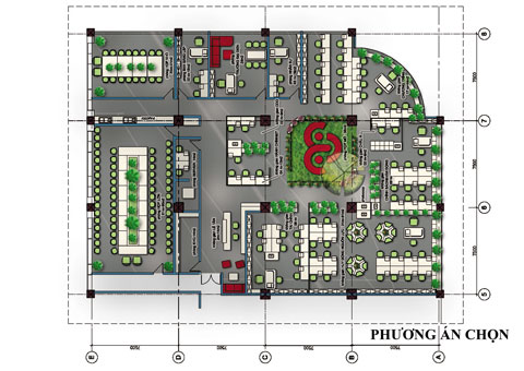 Thiết kế nội thất văn phòng tổ chức Actionaid 600m2, by kiến trúc Dooway, mặt bằng bố trí nội thất