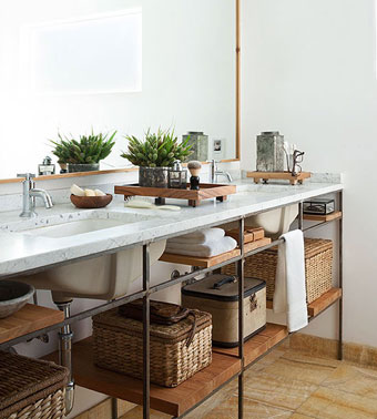 Điểm nhấn cho phòng tắm là kệ tủ - Nội thất phòng tắm by kiến trúc Doorway 07