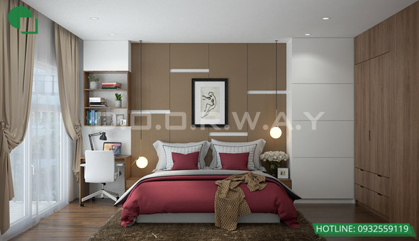 Mẫu trang trí phòng ngủ đón Tết Kỷ Hợi với sắc đỏ ngập tràn by kiến trúc Doorway 04