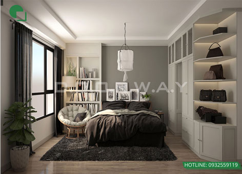 Khám phá thiết kế căn hộ 2 phòng ngủ 74m2 loại B chung cư Eco Dream by kiến trúc Doorway, thiết kế phòng ngủ 01