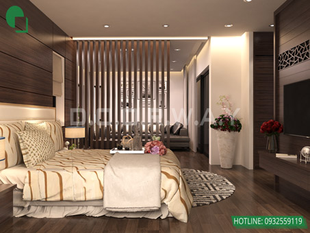 Mẫu thiết kế nội thất phòng ngủ 25m2 đẹp, sang trọng by kiến trúc Doorway 03