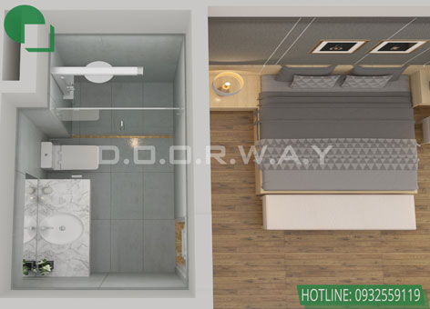 Thiết kế nội thất căn hộ 3 phòng ngủ 98m2 loại A - chung cư Eco Dream by kiến trúc Doorway, thiết kế nhà vệ sinh