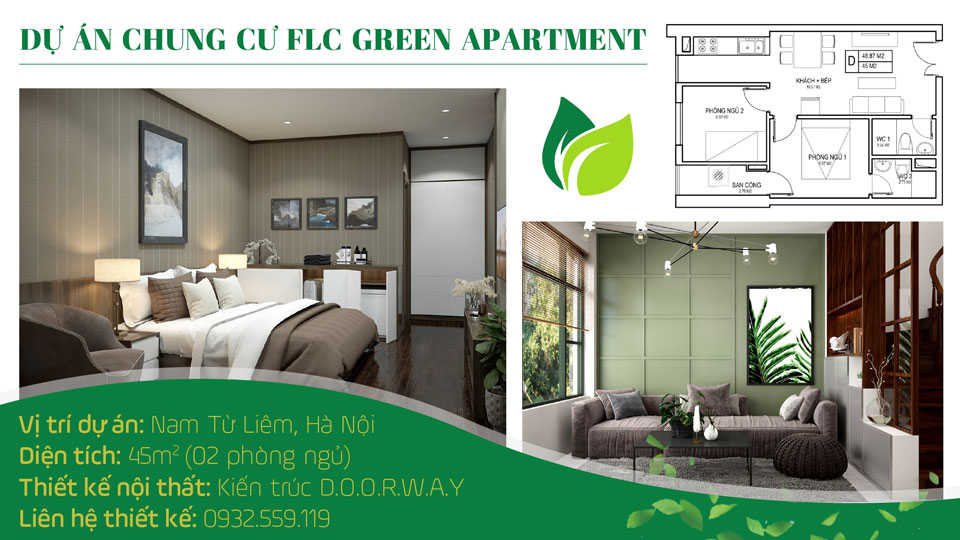Ảnh tiêu biểu- thiết kế căn hộ 45m2 FLC Green Apartment - Thiết kế nội thất