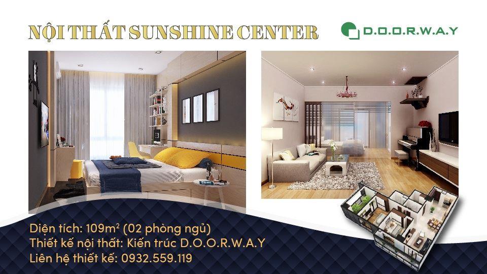 Ảnh tiêu biểu- Thiết kế nội thất căn hộ 109m2 Sunshine Center với 2PN đẹp