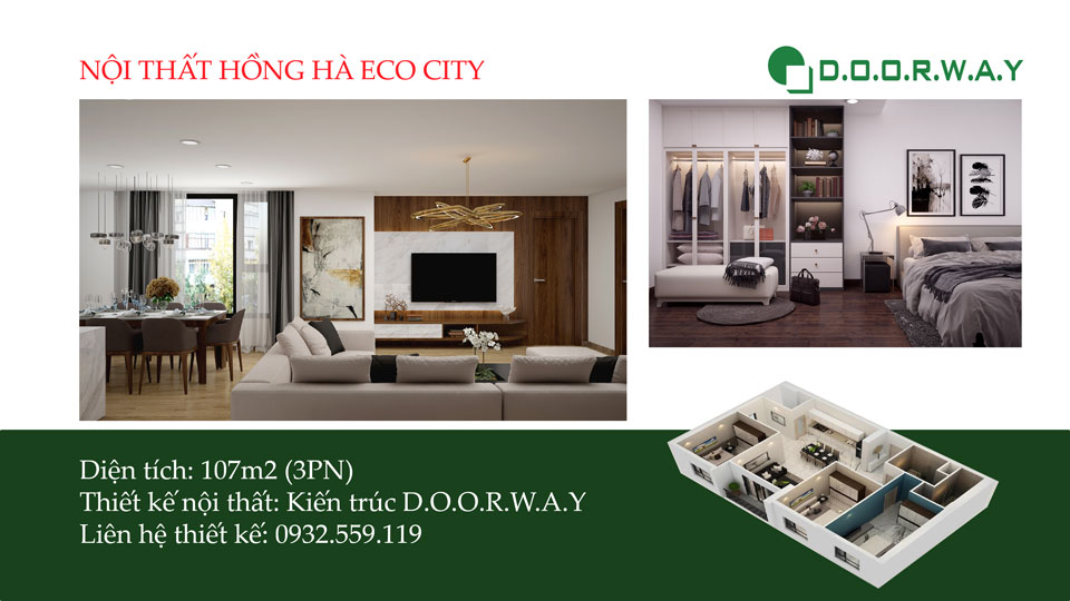 Ảnh tiêu biểu- Mẫu thiết kế nội thất căn hộ 107m2 Hồng Hà Eco City