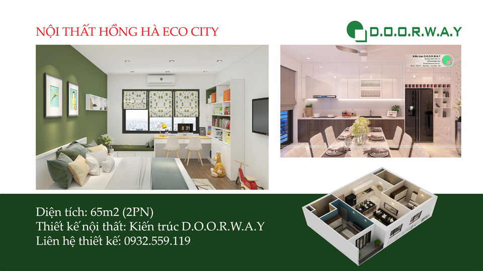 Ảnh tiêu biểu- Những ý tưởng hay cho nội thất căn hộ 65m2 Hồng Hà Eco City