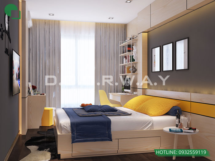 PN3(1)- Gam màu hiện đại trong nội thất căn hộ 96m2 King Palace