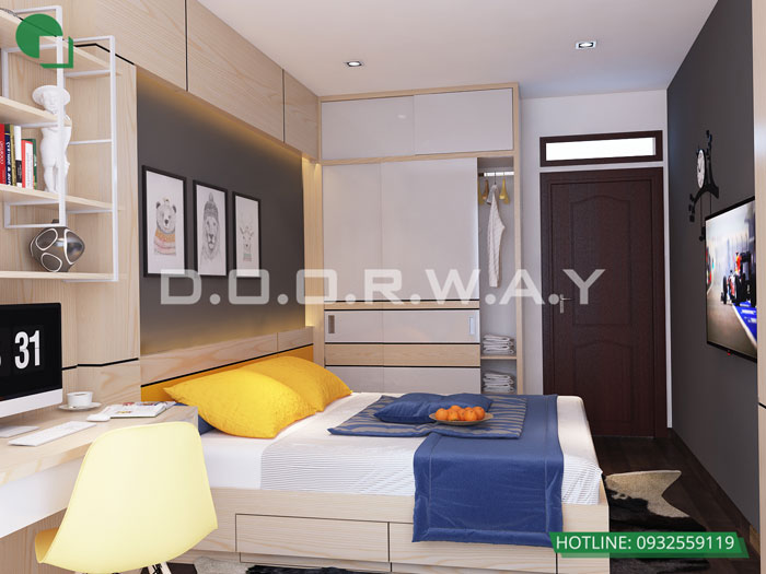 PN3(2)- Gam màu hiện đại trong nội thất căn hộ 96m2 King Palace