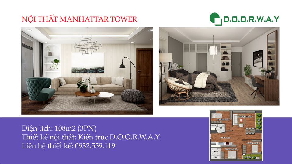 Ảnh tiêu biểu - Gợi ý nội thất căn hộ 108m2 Manhattan Tower đẹp