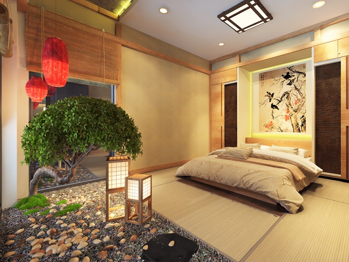 Cách trang trí nội thất phòng ngủ kiểu Nhật