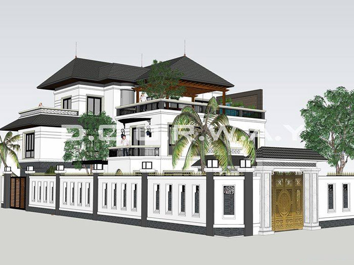 (4)Mẫu thiết kế biệt thự tại Hà Nội