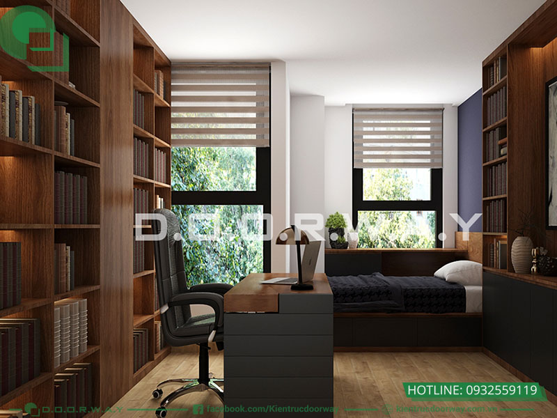 Decor phòng ngủ 10m2 kết hợp với không gian làm việc Decor phòng ngủ 10m2 kết hợp với không gian làm việc