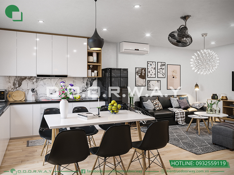 có thể sử dụng cùng một màu sắc sau đó trang trí thêm tranh ảnh