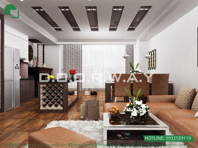 Hãy để cho không gian phòng khách liền bếp thoải mái, sạch sẽ và thoáng nhất