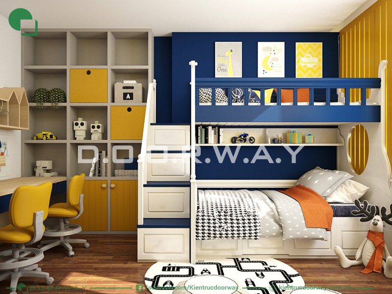 Phòng ngủ cho bé gái với không gian nội thất tiện nghi