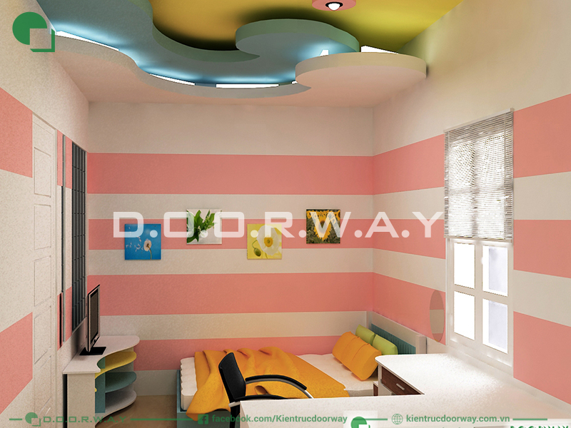 Cần bố trí hài hòa ánh sáng tự nhiên và ánh sáng từ đèn giúp căn phòng lúc nào cũng đầy đủ ánh sáng cho bé