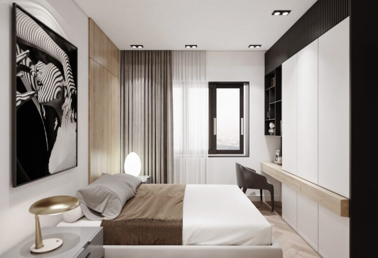 Thiêt kế nội thất phòng ngủ chung cư 3PN Goldmark city Thiêt kế nội thất phòng ngủ chung cư 3PN Goldmark city