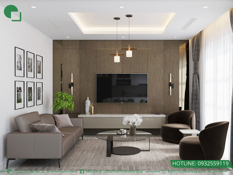 Thiết kế nội thất phòng khách -bếp biệt thự hải Âu