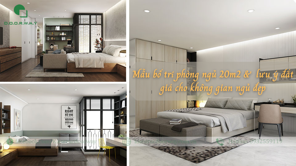 bố trí phòng ngủ 20m2