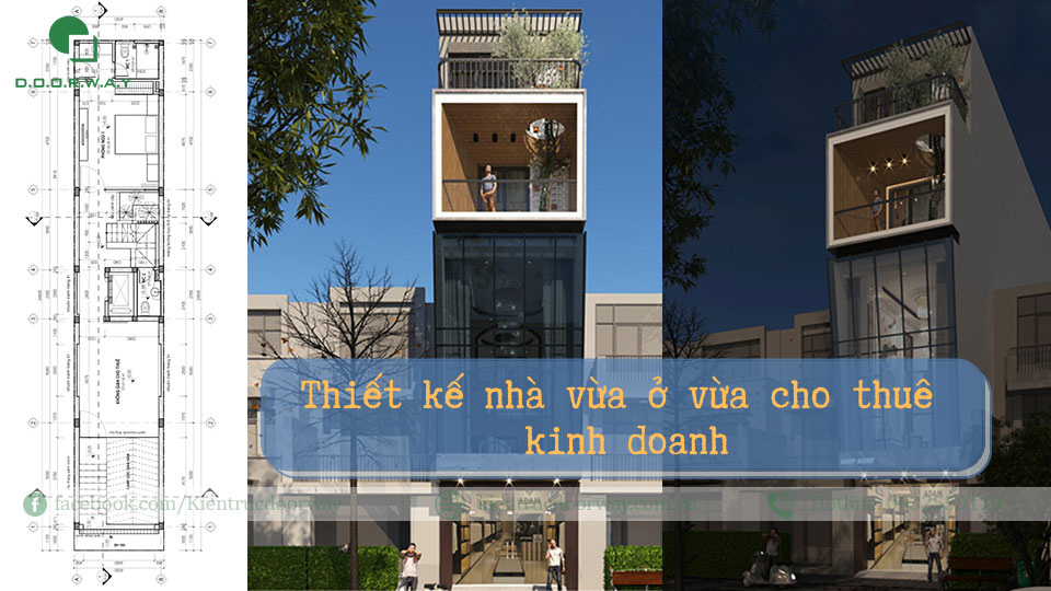 Thiết kế nhà vừa ở vừa cho thuê kinh doanh