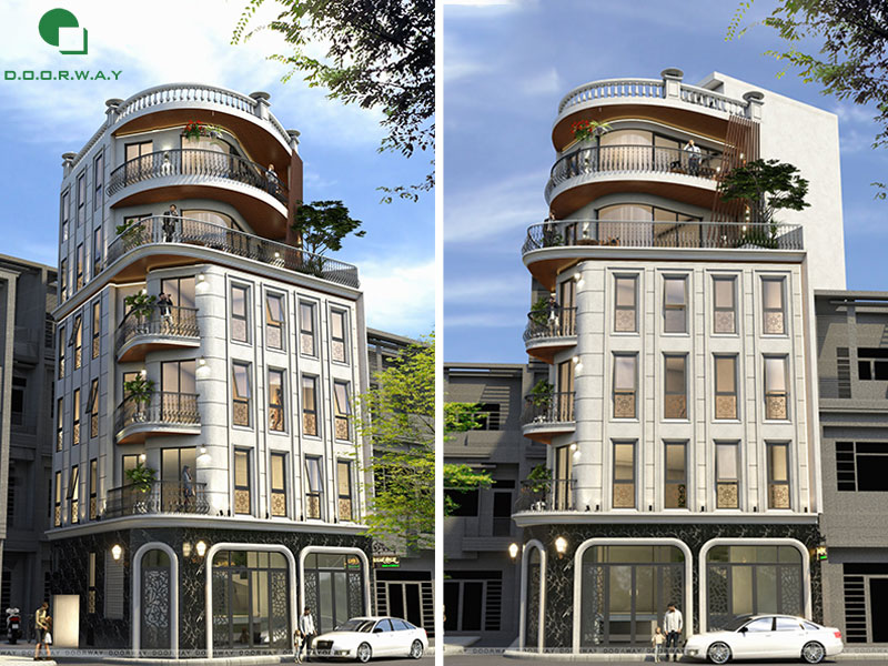 Mẫu công trình nhà ở va cho thuê văn phòng hiện đại kết hợp Tân cổ điển Mẫu công trình nhà ở va cho thuê văn phòng hiện đại kết hợp Tân cổ điển