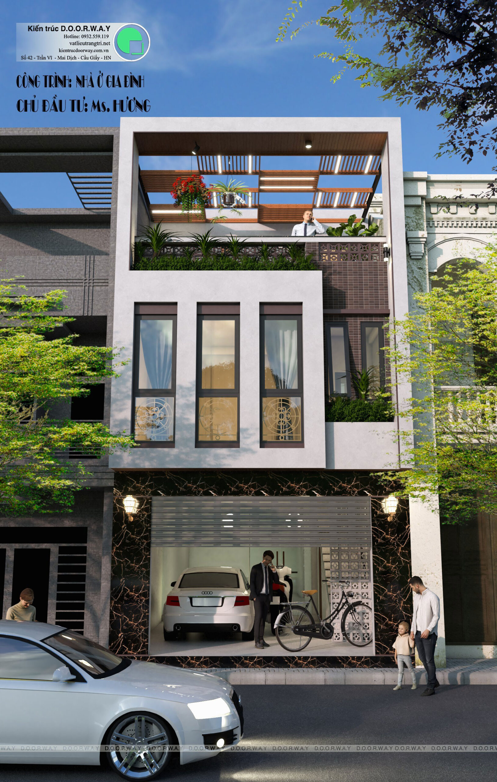 Lối thiết kế nhà ở 3 tầng hiện đại tại Nghi Tàm Lối thiết kế nhà ở 3 tầng hiện đại tại Nghi Tàm