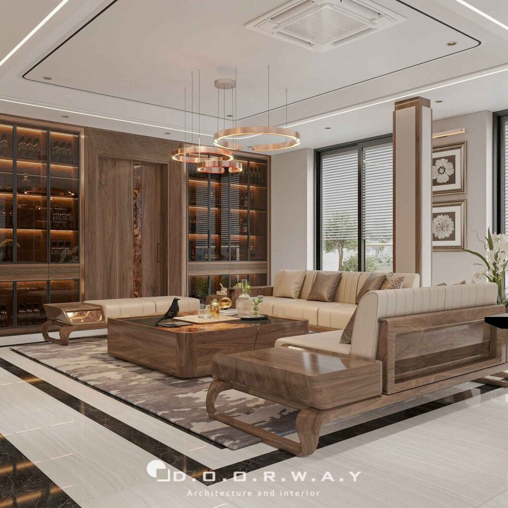 nội thất nhà phố gỗ óc chó (3)