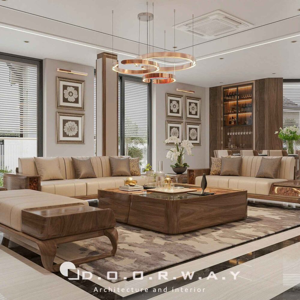 nội thất nhà phố gỗ óc chó (3)