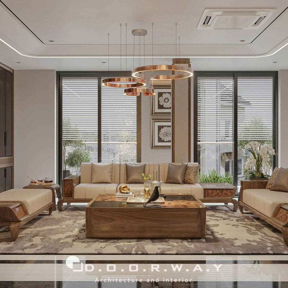 nội thất nhà phố gỗ óc chó (3)