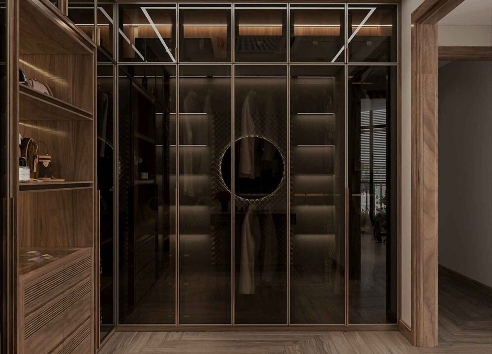 nội thất nhà phố gỗ óc chó (3)