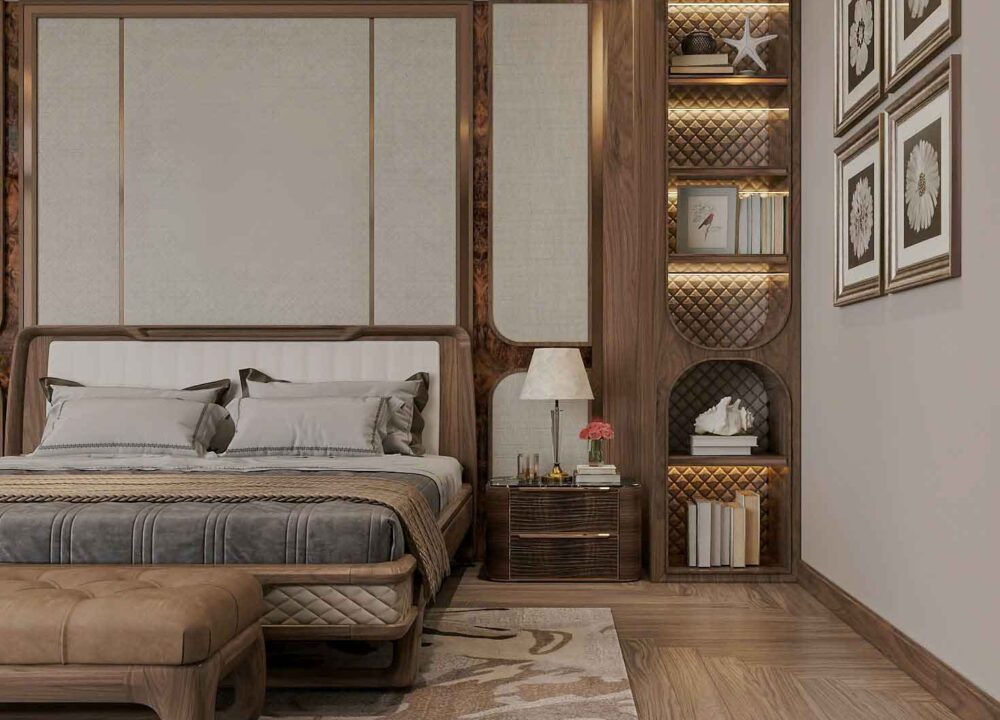 nội thất nhà phố gỗ óc chó (3)